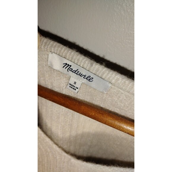 Madewell Wool Blend Puff Sleeve Sweater Small Cozy Knit Fall Winter - Picture 3 of 10